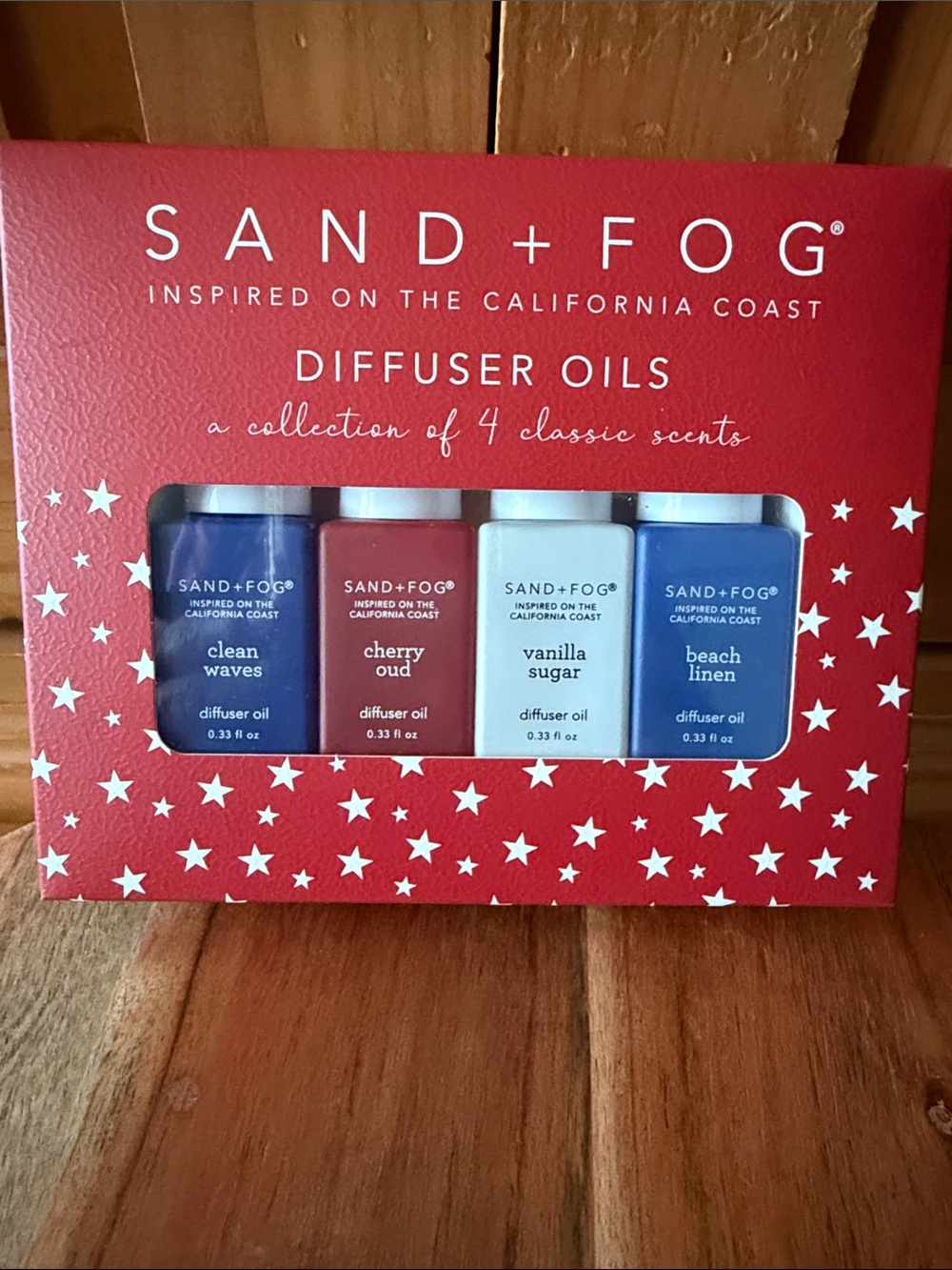 Sand & Fog 4 pack Diffuser Oils Set – Red/Blue/White/Light Blue